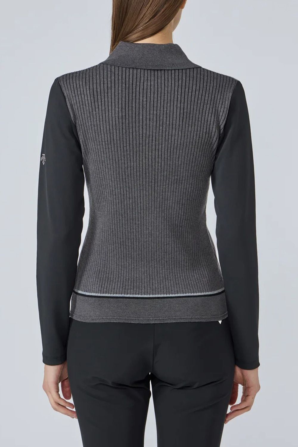 【25AW】【レディース】 ニットハイブリッド長袖シャツ (ブラック)