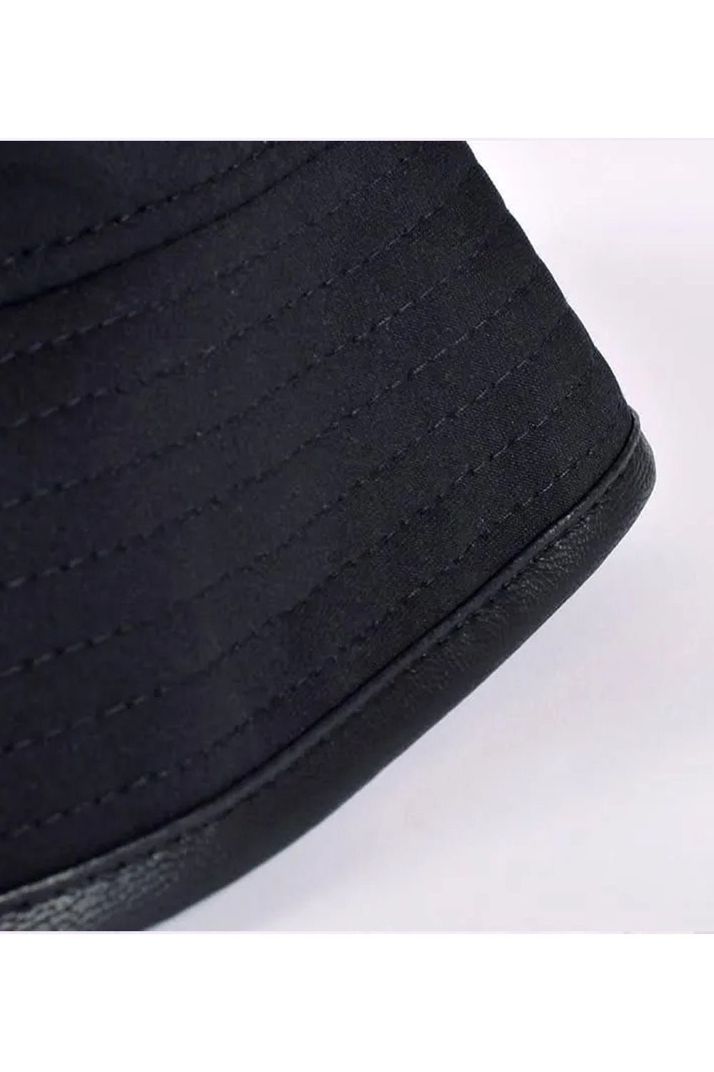 【26SS】 SYNTHETIC LEATHER BRIM BUCKET HAT / シンセティックレザーブリム バケットハット (ブラック)