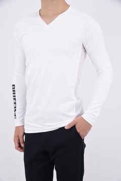 MENS UNDER SHIRT / ブランドロゴ Vネック ストレッチ アンダーシャツ (ホワイト)