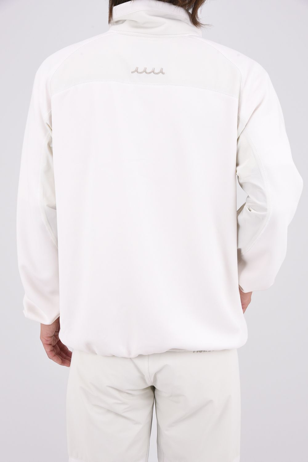 【26AW】 BI-FABRIC TRAINING BLOUSON / ダンボールニット 異素材切り替え トレーニングブルゾン (ホワイト)