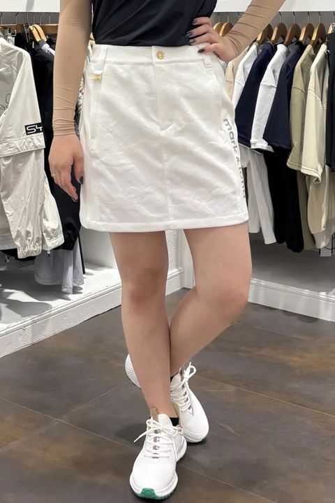 【26SS】【レディース】 GAUGE HYBRID CAMO JACQUARD SKIRT / オリジナルカモジャカード サイドロゴ スカート (インナーパンツ一体型) (ホワイト)