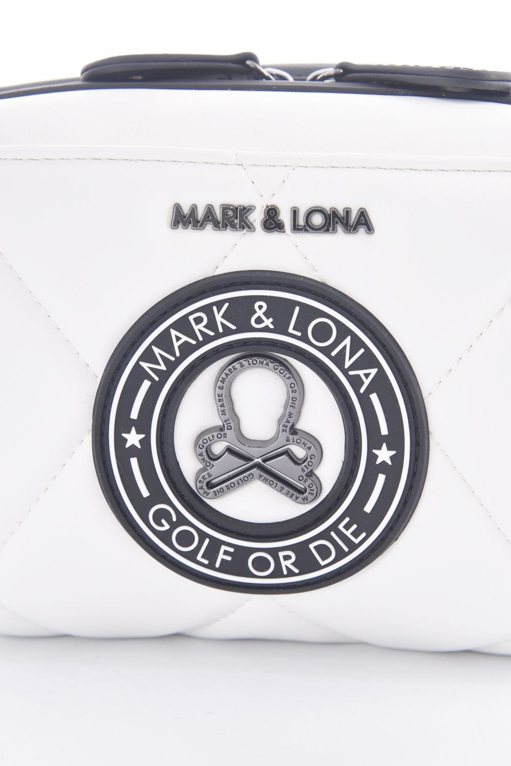 ETERNAL QUILTED 2-WAY BELT BAG / シンセティックレザー サークルスカル キルティング 2WAYウエストポーチ (ホワイト)