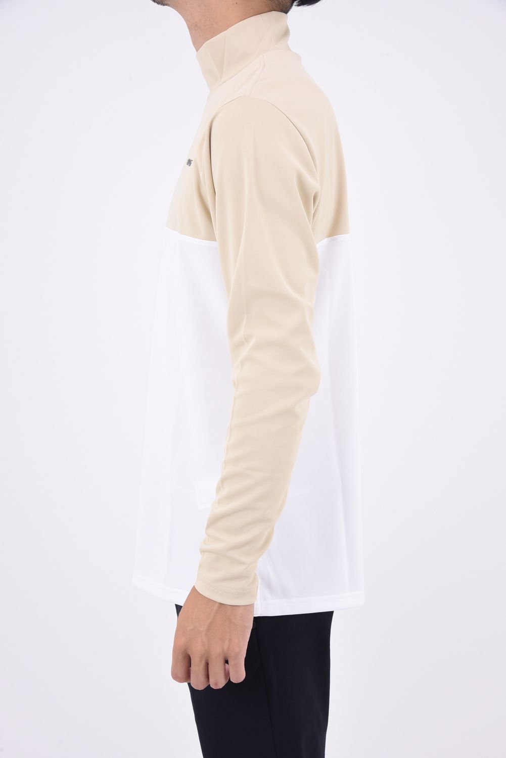BRIEFING - MENS BI-COLOR LS HIGH NECK / ブランドロゴ バイ