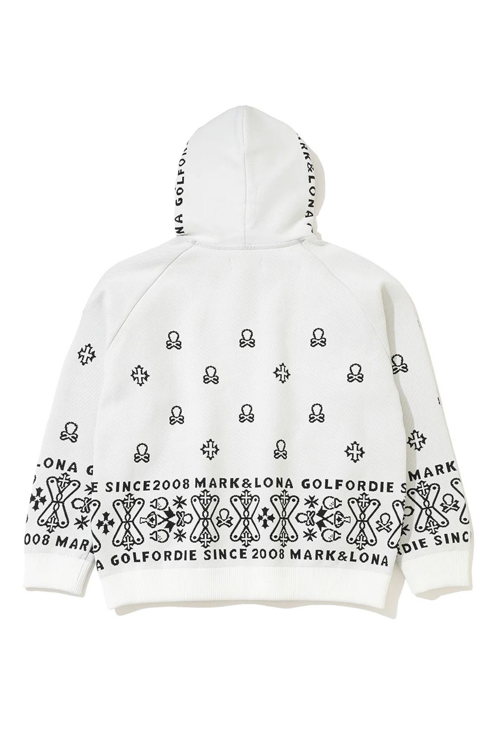 【2025AW】 SVASTIKA POLY FLEX HOODIE / クロスモチーフ オリジナルジャカード ニットフーディー (ホワイト)