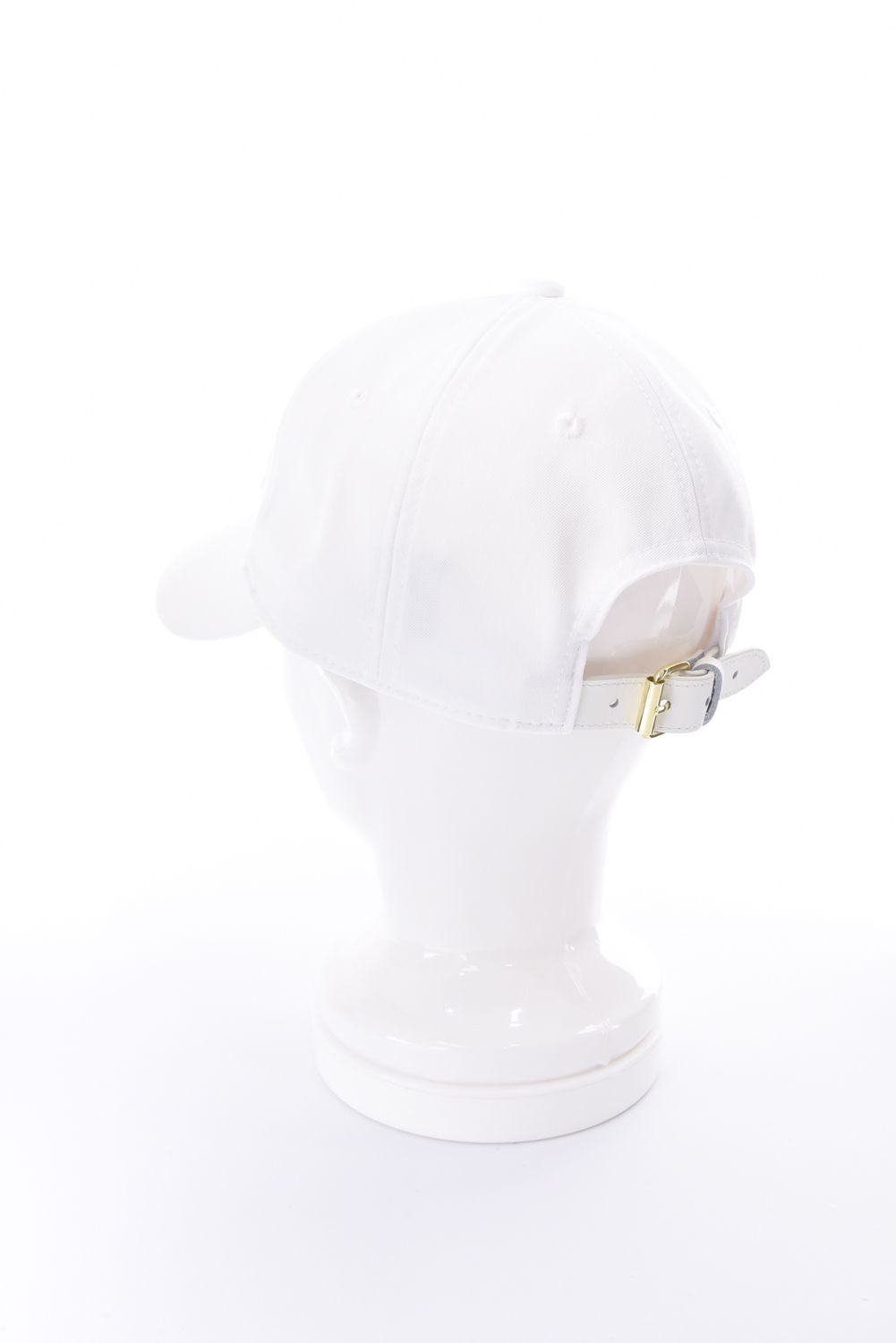 【26SS】 WIDE BRIM CAP / ブランドロゴ刺繍 本革ベルト つば広キャップ (ホワイト)*
