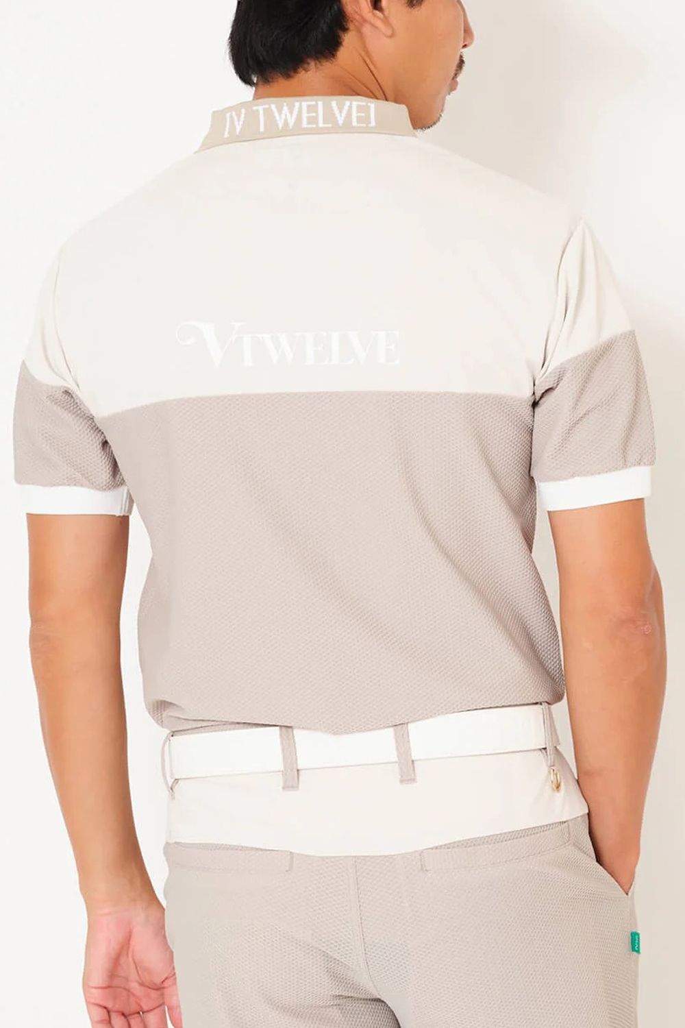 【26SS】 AIRY AWA POLO / ワッフル生地 異素材切り替え ポロシャツ (ベージュ)