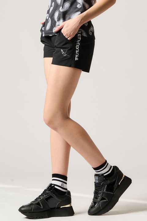 【レディース】 BASIC SHORT PANTS / ブランドロゴ ベーシック ショートパンツ (ブラック)
