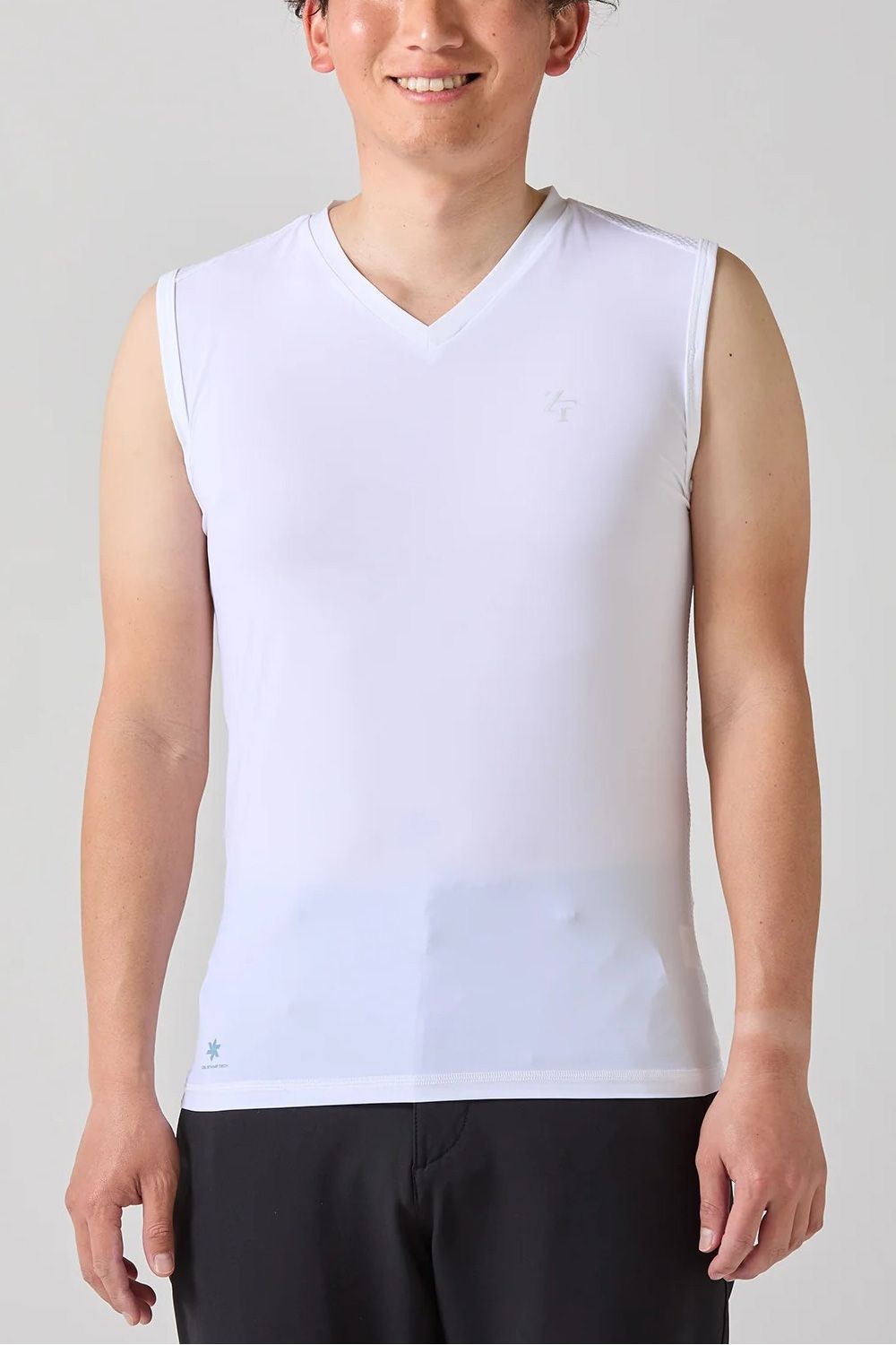 【返品・交換不可】 ICE MESH VNECK sleeveless / Vネック ノースリーブ メッシュ 機能性冷感インナー (ホワイト) (ユニセックス)