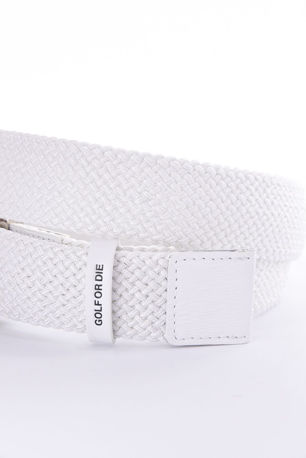 【26AW】 EL. STRETCH MESH BELT / オリジナルスカルバックル メッシュベルト (ホワイト)