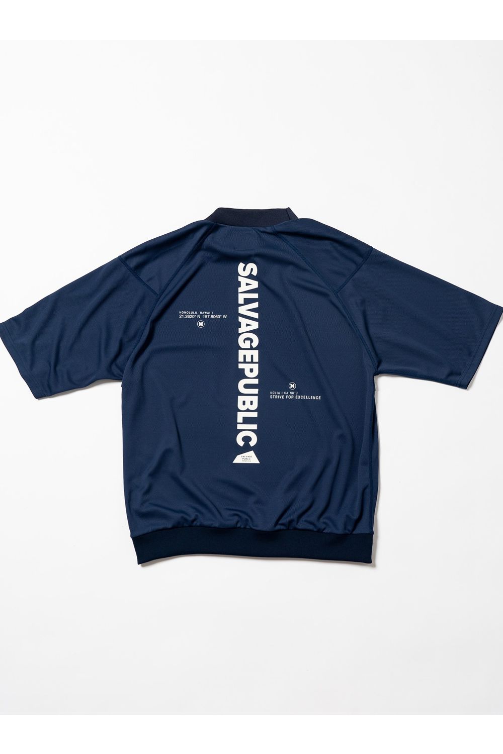 【2026SS】 JQ Ribbed Mockneck S/S(EXELLENCE) / ブランドロゴ 裾リブ ハーフスリーブ モックネックTシャツ (ネイビー) (4月入荷予定)