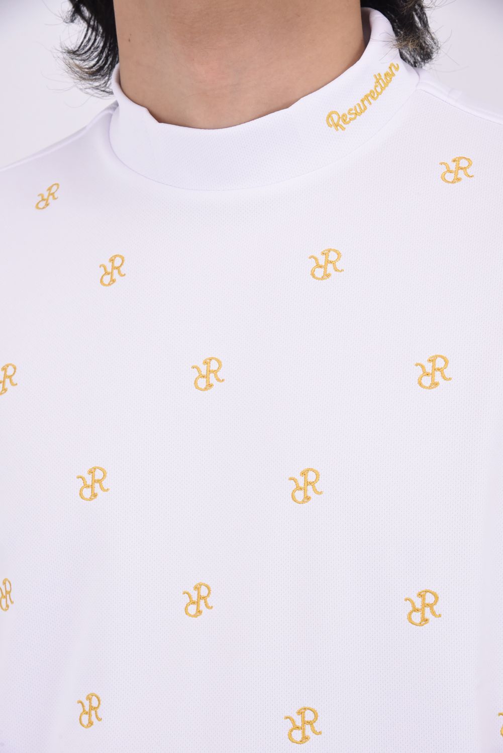 【25SS】 MENS RR EBD MOCK NECK / RRロゴ総柄 リラックスフィット モックネックTシャツ (ホワイト)*