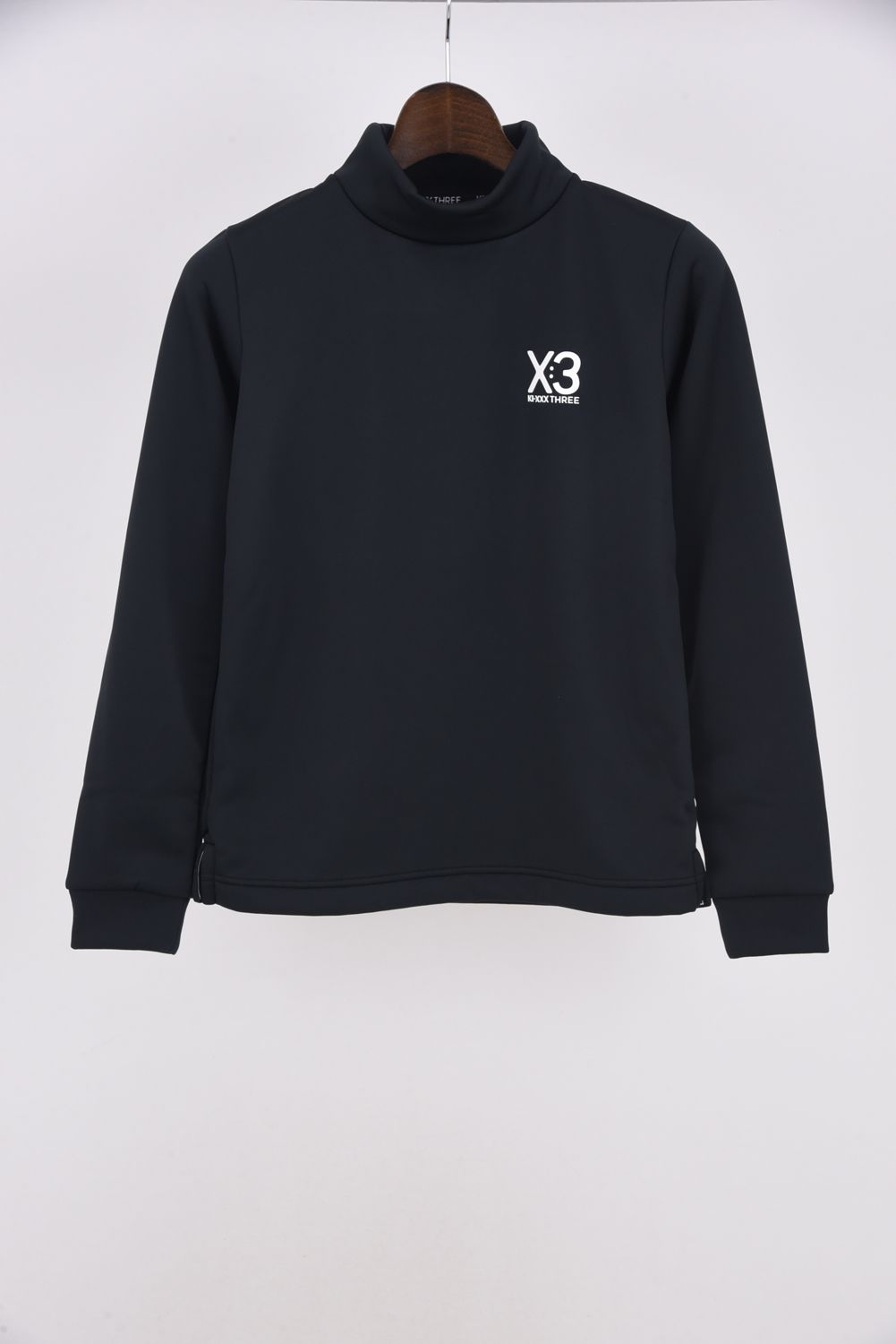 【25AW】【レディース】 KI-XXX THREE BACK LINE LOGO LONG SLEEVE HIGH NECK / バック ライン ロゴ 長袖 ハイネック (ブラック)