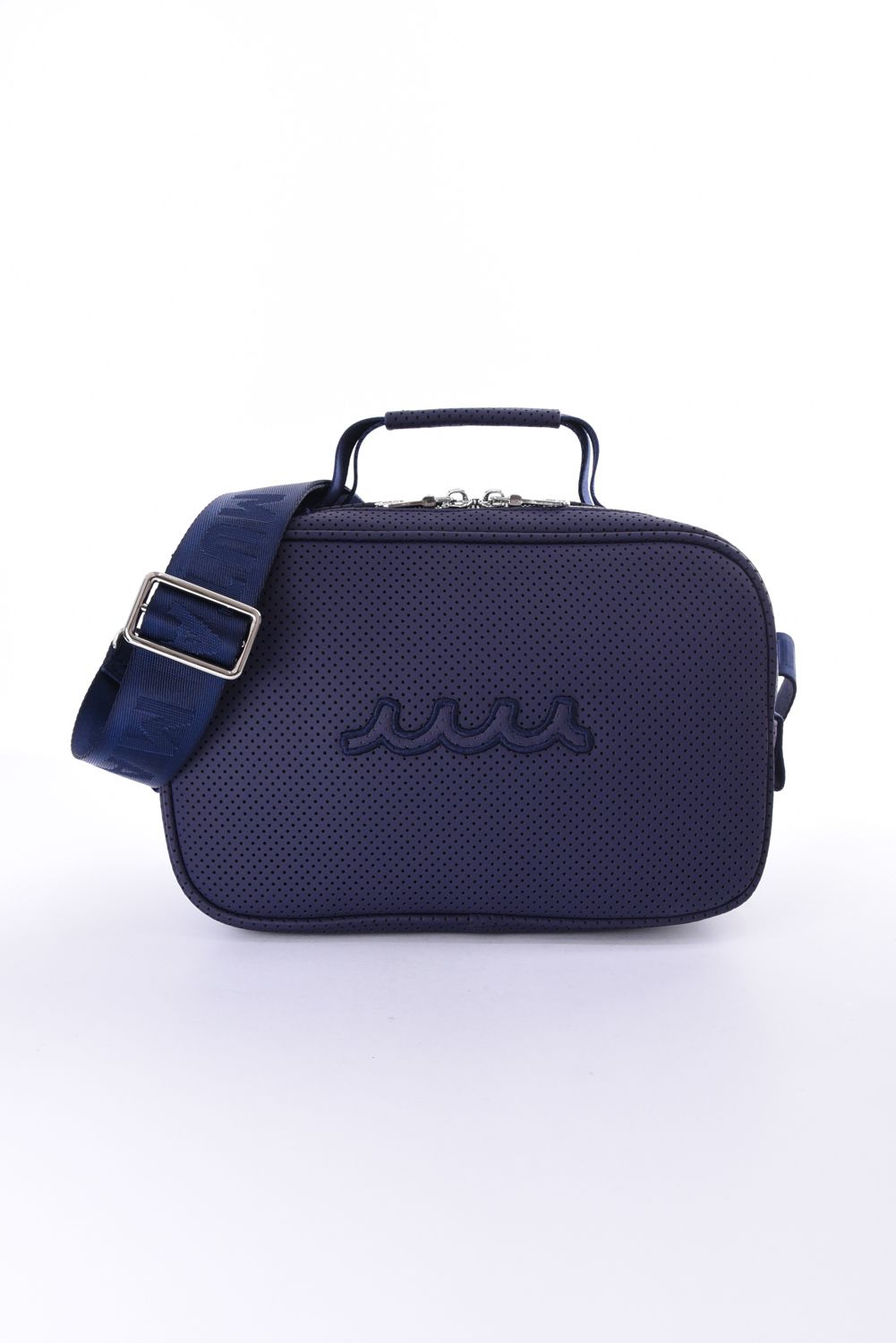 【26AW】 CONTINUA PUNCHING ETHICAL LEATHER POUCH BAG / パンチングエシカルレザー 2WAYポーチバッグ (ネイビー)
