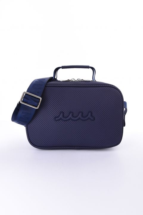 【26AW】 CONTINUA PUNCHING ETHICAL LEATHER POUCH BAG / パンチングエシカルレザー 2WAYポーチバッグ (ネイビー)