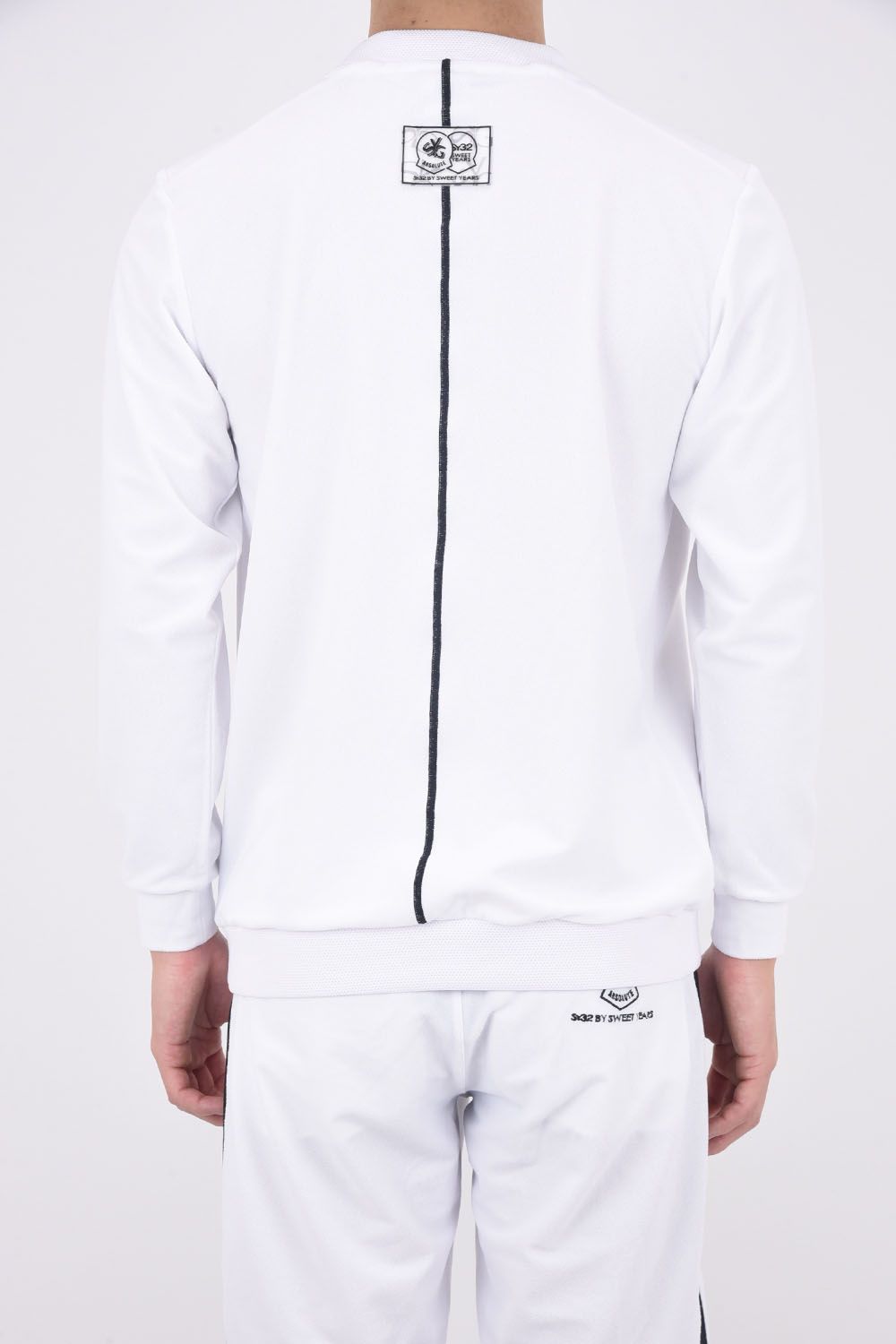 【ABSOLUTE】 CARVICO PANTELLERIA CREW / ロゴ カルビコ ストレッチ ロングスリーブ モックネック Tシャツ (ホワイト)