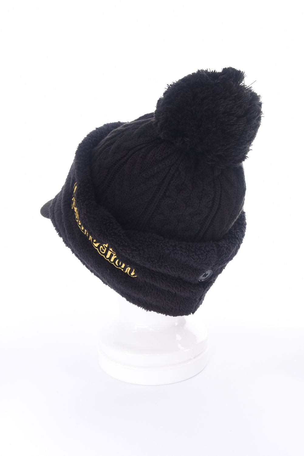 VISOR KNIT CAP / バイザー ニットキャップ（ネックウォーマー付き） (ブラック)