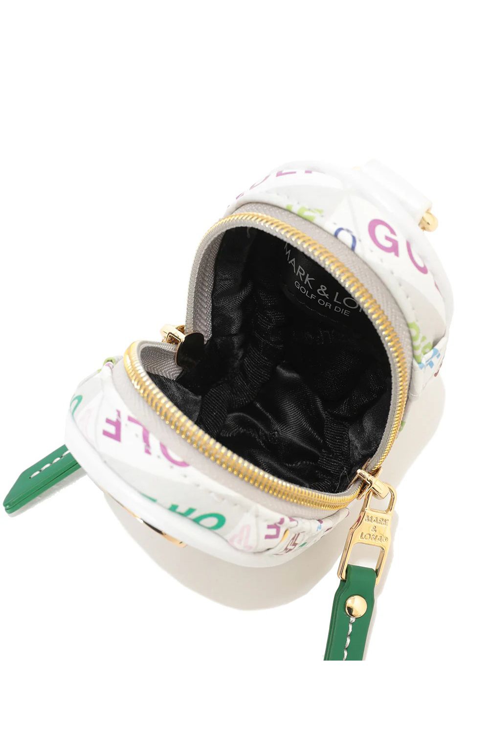 DÉPÊCHE BALL CASE / シンセティックレザー ジオメトリックパターン ボールポーチ (ホワイト)