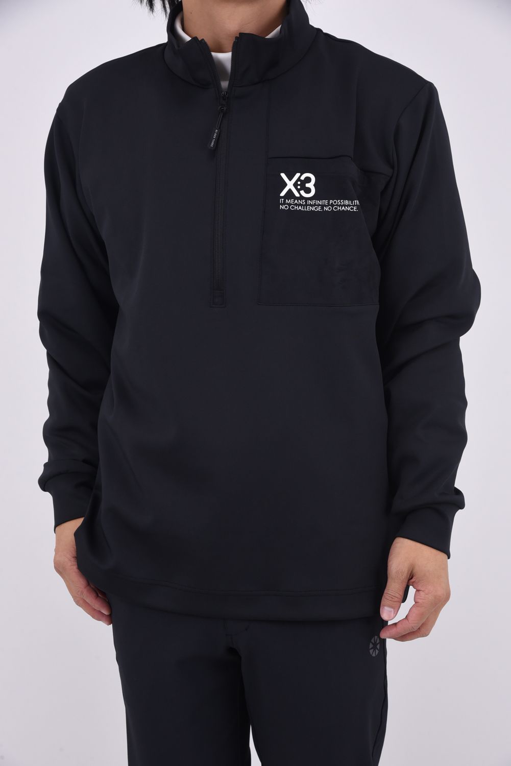 【25AW】 HALF ZIP POCKET HIGH NECK / ハーフジップ ポケット ハイネック (ブラック)