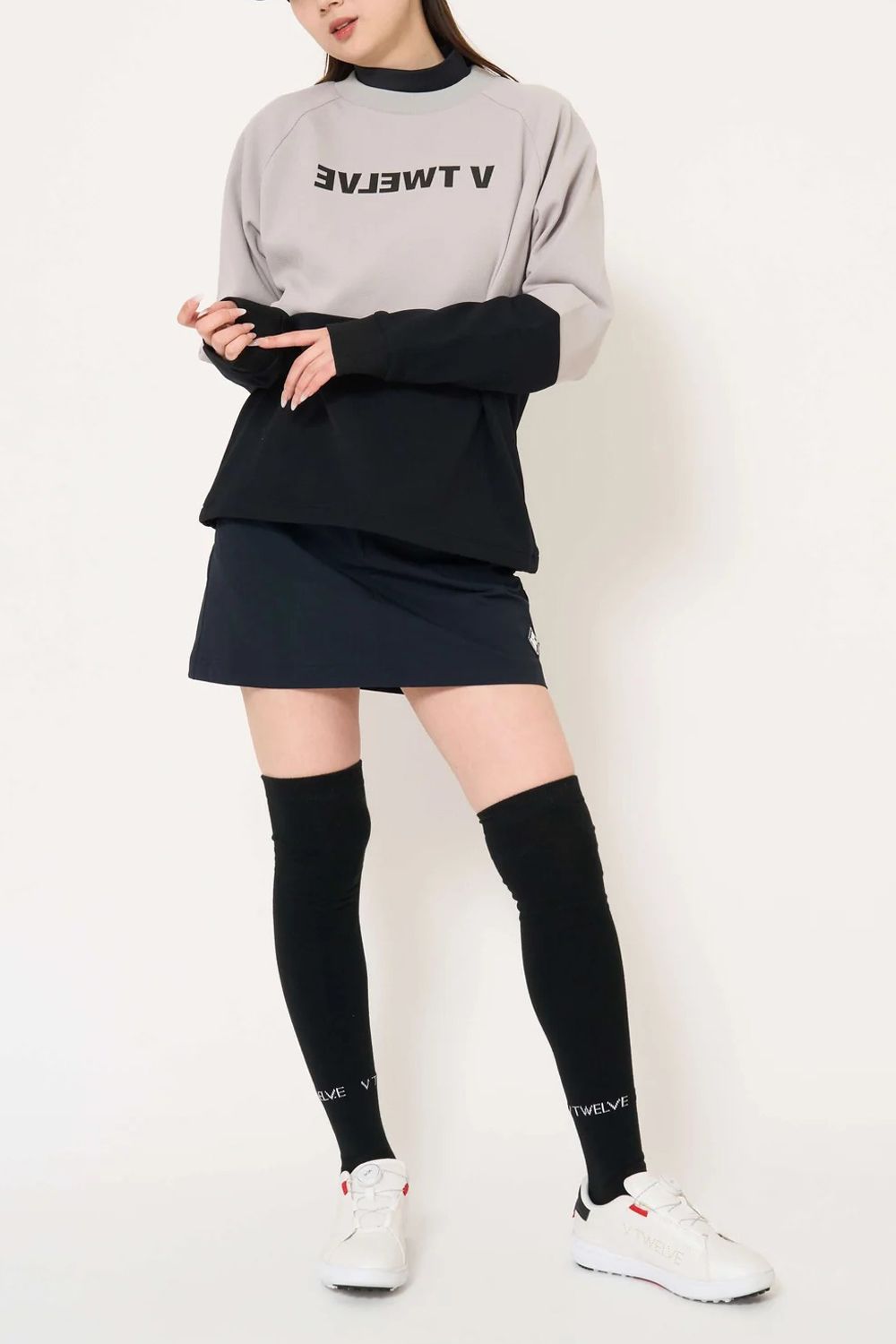 【26AW】 【レディース】 REVERSE CREW / バイカラー 反転ロゴ スウェット (ベージュ)