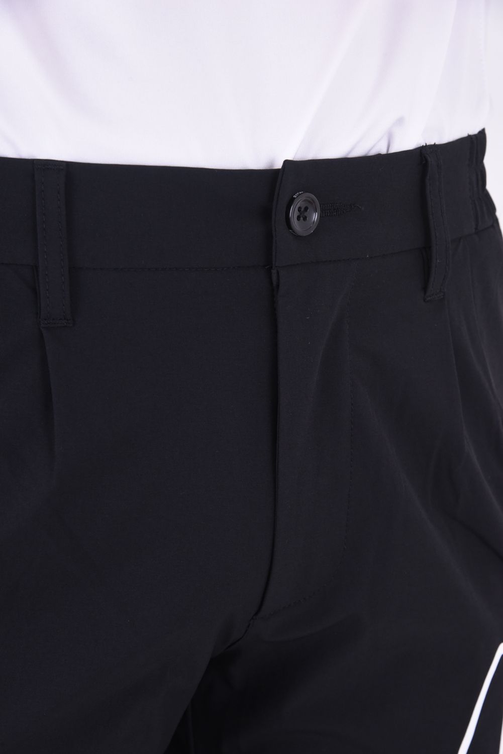 SUPER STRETCH HANDWRITING LOGO PANTS /  カーシヴ ロゴ スーパーストレッチ ロングパンツ ブラック