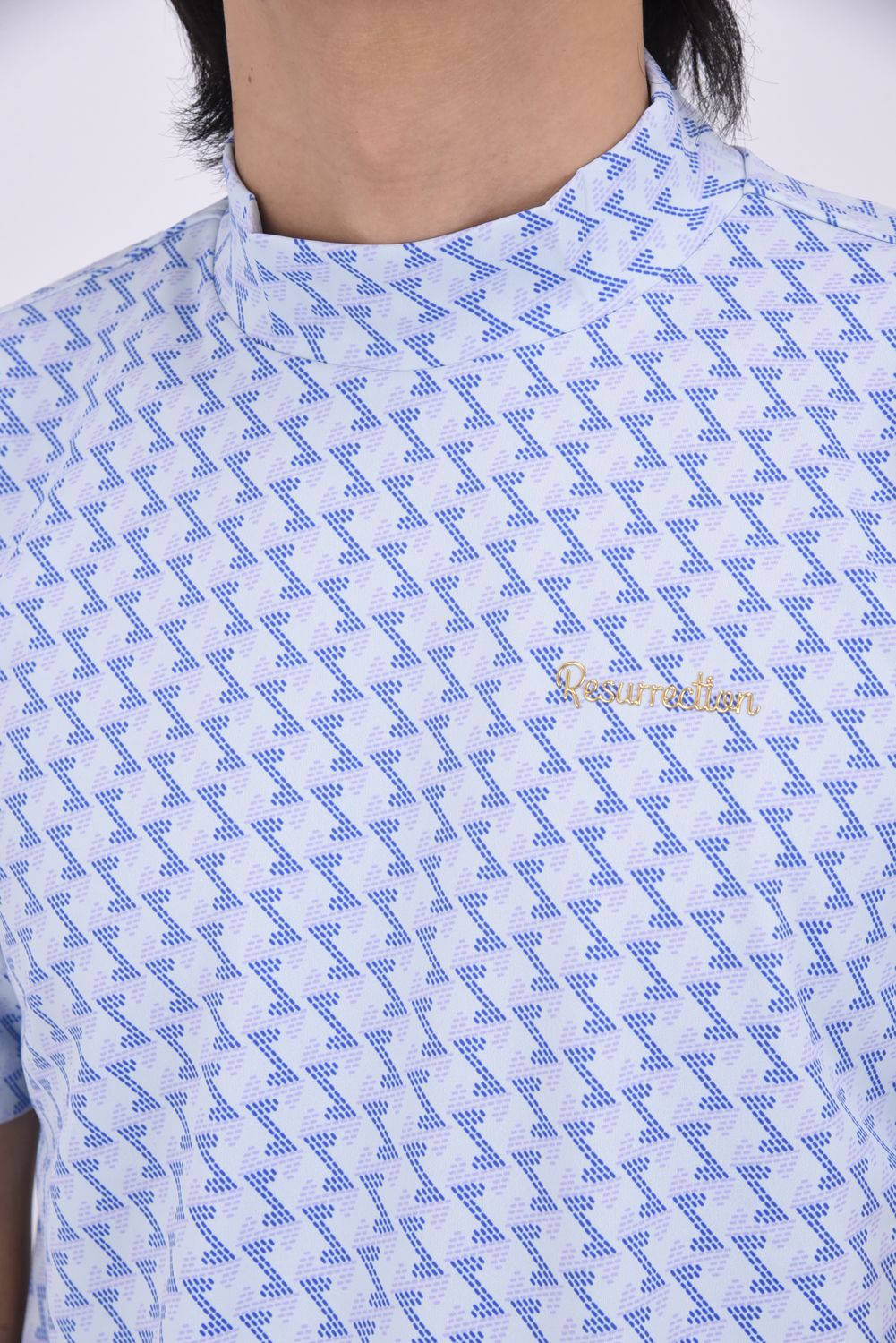 【26SS】 MENS GM PRINT MOCK NECK / GMプリントモックネック (ブルー)*