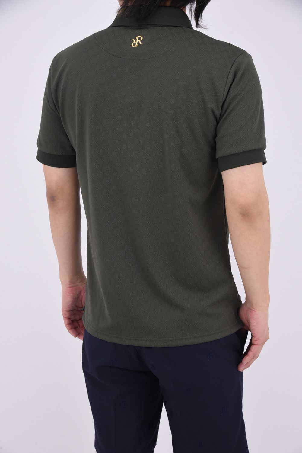 【25SS】 MENS GM JACQUARD POLO / オリジナルテキスタイルジャガード ポロシャツ (カーキ)