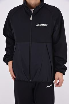 【26AW】 BI-FABRIC TRAINING BLOUSON / ダンボールニット 異素材切り替え トレーニングブルゾン (ブラック)