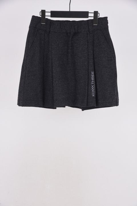 【25AW】【レディース】 WARM HOUNDSTOOTH SKIRT / 裏起毛 千鳥柄スカート (ブラック)
