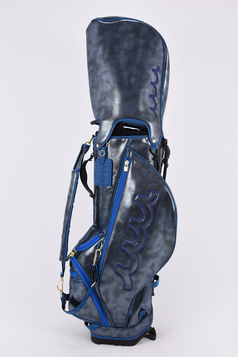 【26AW】 METALLIC CADDY BAG & HEAD COVER / メタリック 14分割 スタンドタイプ キャディバッグ&ヘッドカバーセット (ブルー)