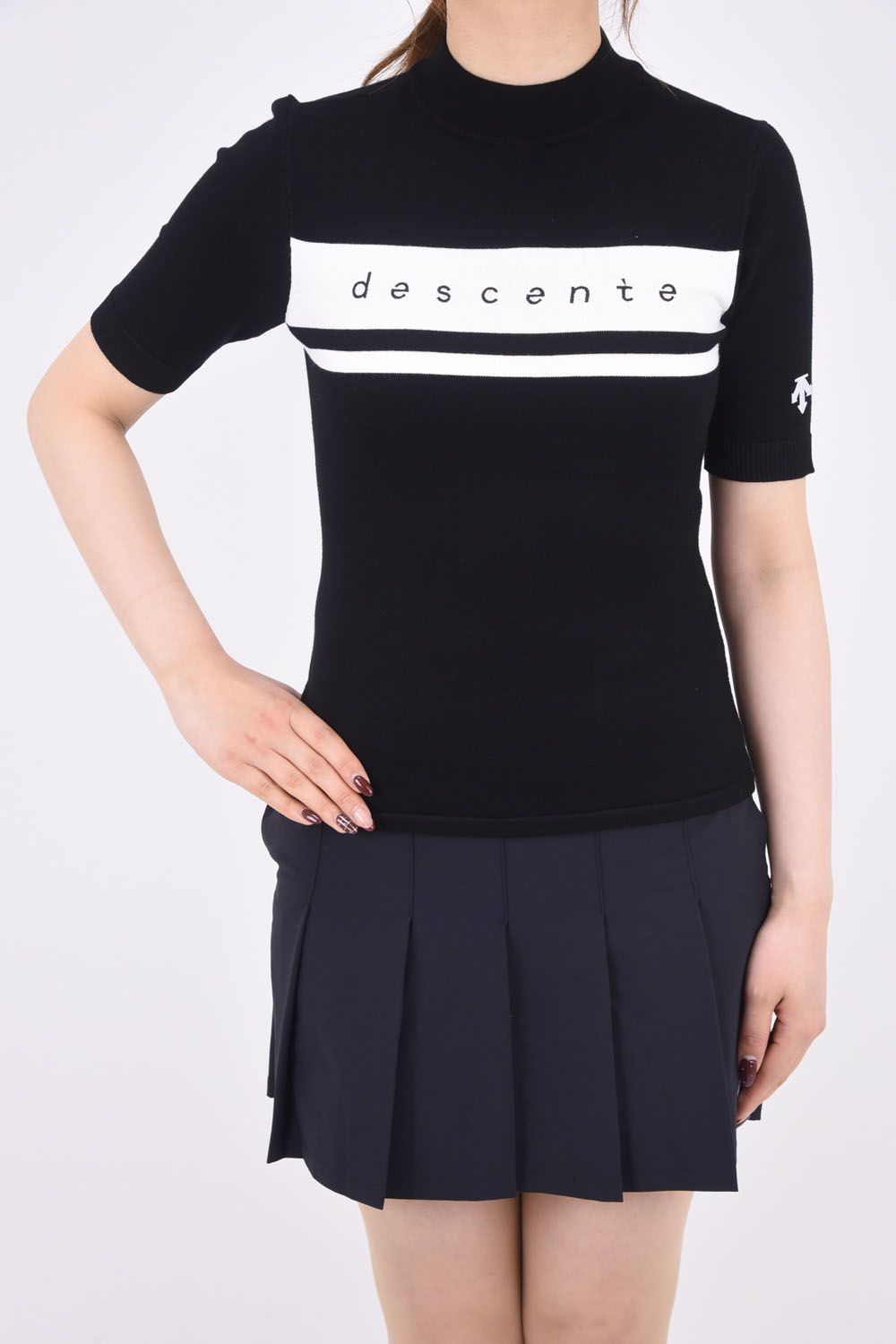 DESCENTE GOLF - 【レディース】 モックネックニット半袖シャツ