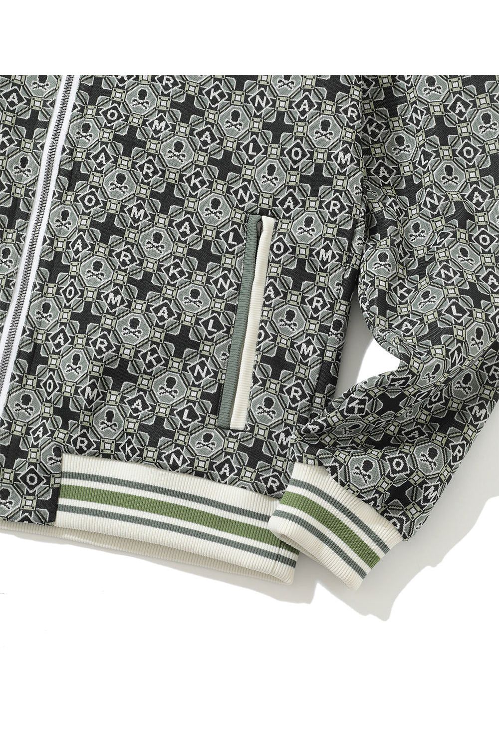 【2025AW 木村拓哉さん着用 VOL.7】 ROSETTE JACQUARD JERSEY HOODIE / ジオメトリックパターン 裏起毛 フーデッドジャケット (カーキ)