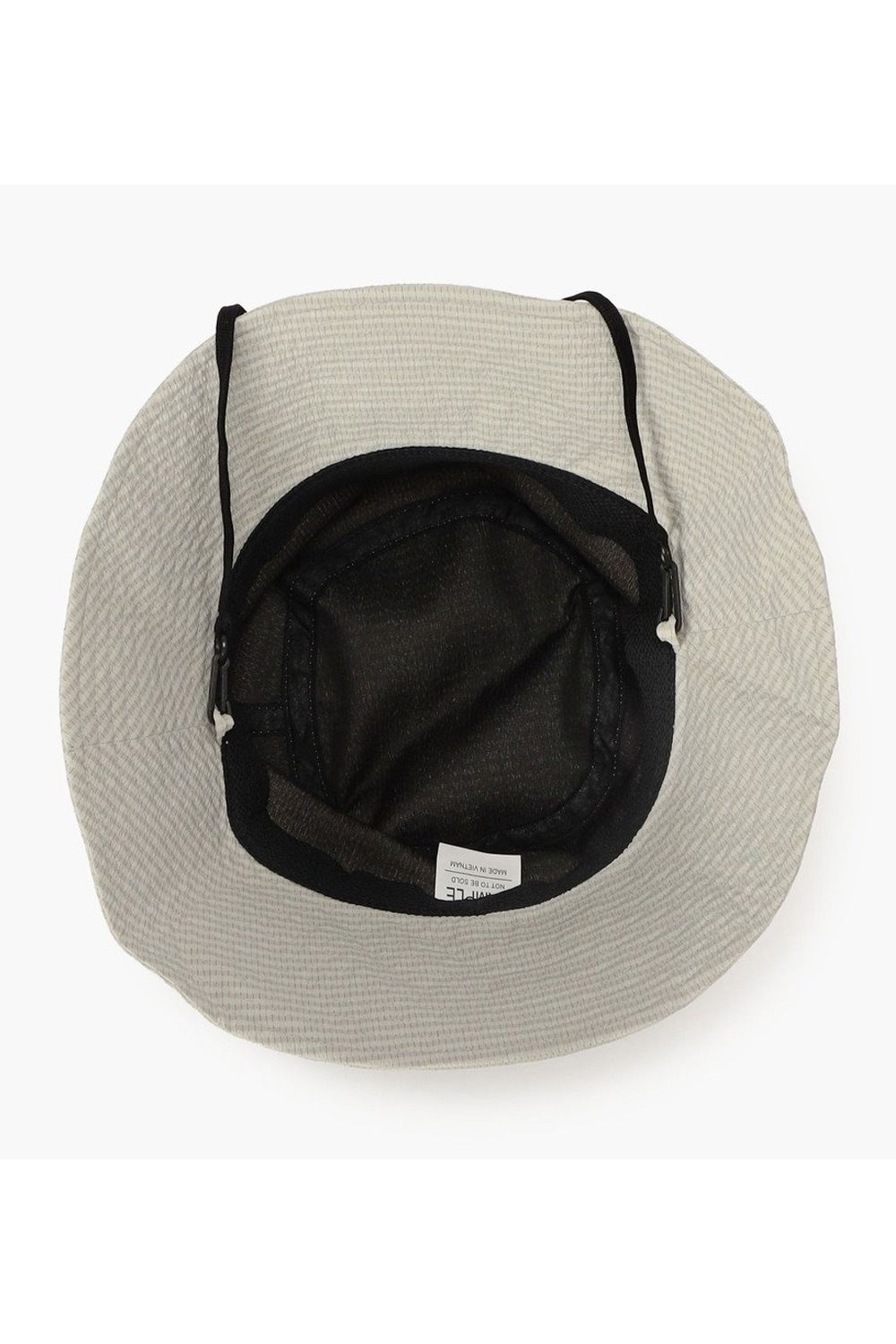 【26SS】【レディース】 WOMEN'S SEERSUCKER CORD STRAP WIDE HAT / シアサッカー コードストラップ付き バケットハット (ベージュ)