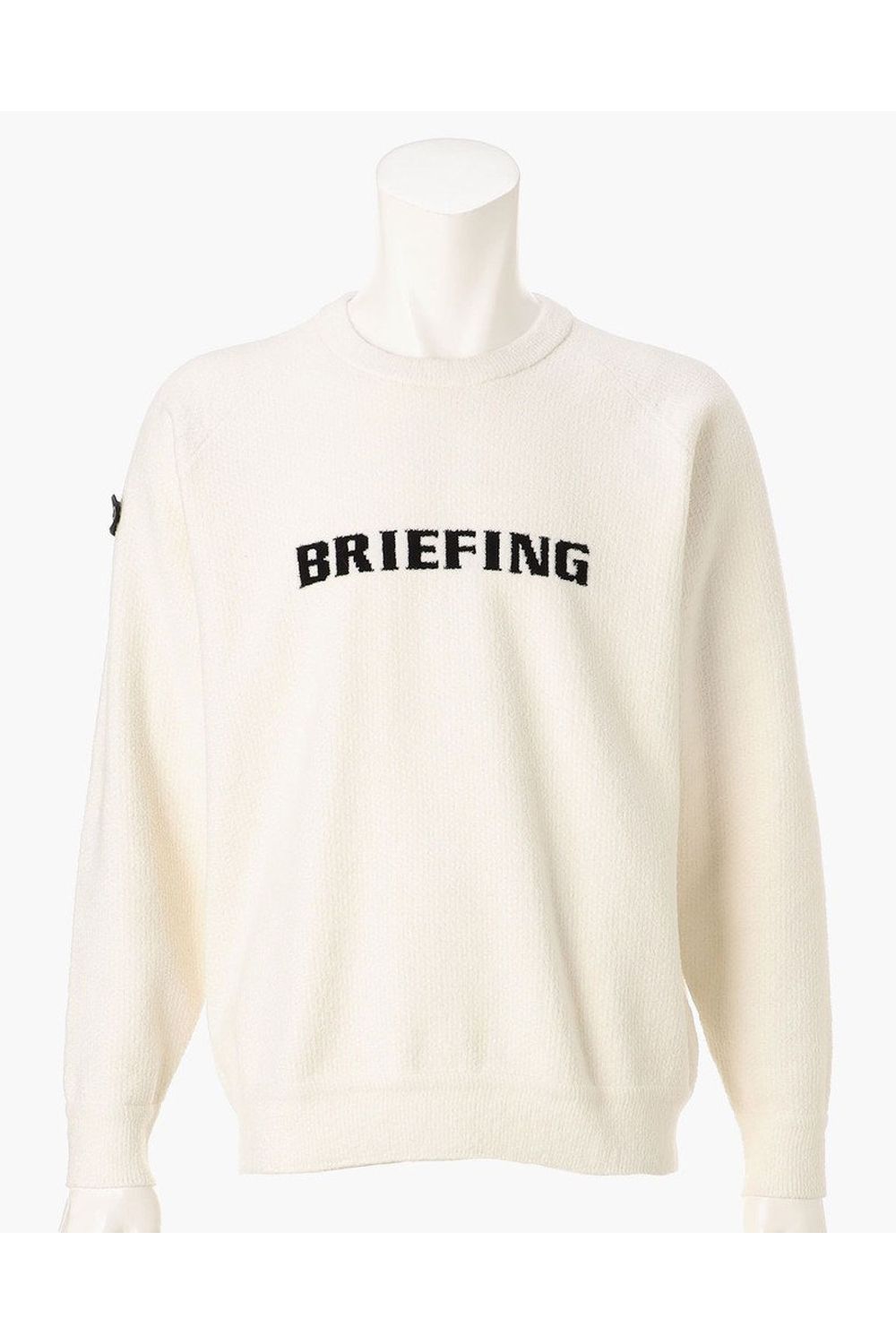 【26AW】 MEN’S AIRY YARN KNIT CREWNECK / エアリーファブリック ブランドロゴ クルーネックニット (ホワイト)
