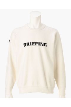 【26AW】 MEN’S AIRY YARN KNIT CREWNECK / エアリーファブリック ブランドロゴ クルーネックニット (ホワイト)