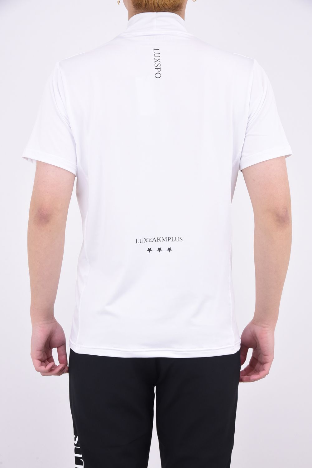 BASIC LOGO MOCK NECK T-SHIRTS / フロントロゴ モックネック Tシャツ (ホワイト)
