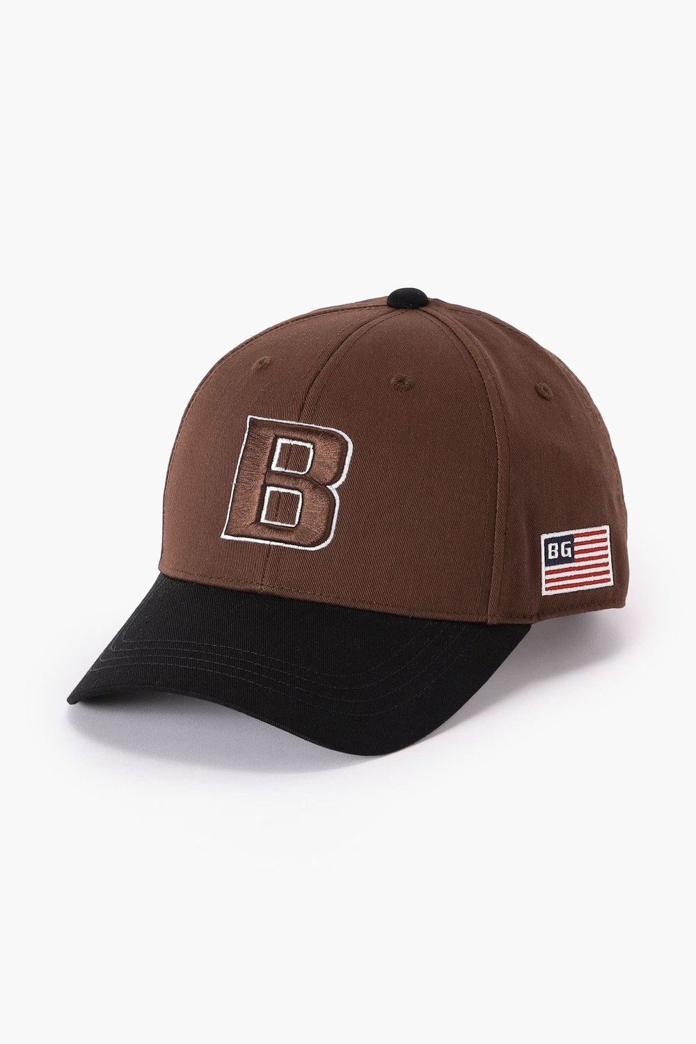【26AW】 MEN’S 2-TONE INITIAL CAP / バイカラー ブランドイニシャル刺繍 キャップ (ブラウン)