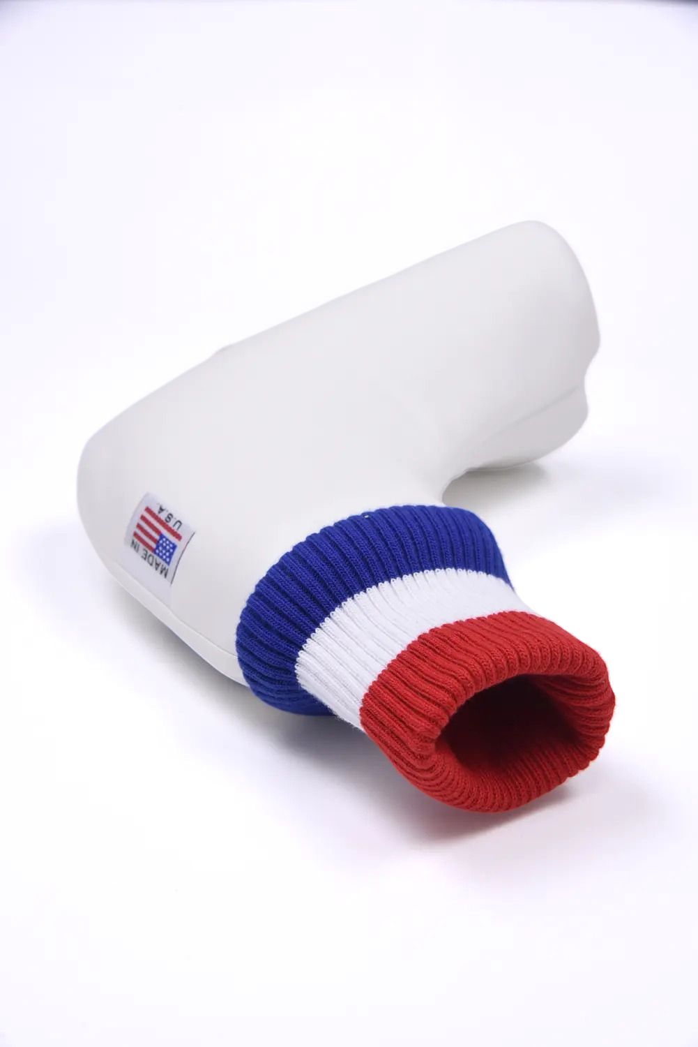 U-LEATHER PUTTER COVER / シンセティックレザー ワッペン ピンタイプ パターカバー (ニューポートホワイト)