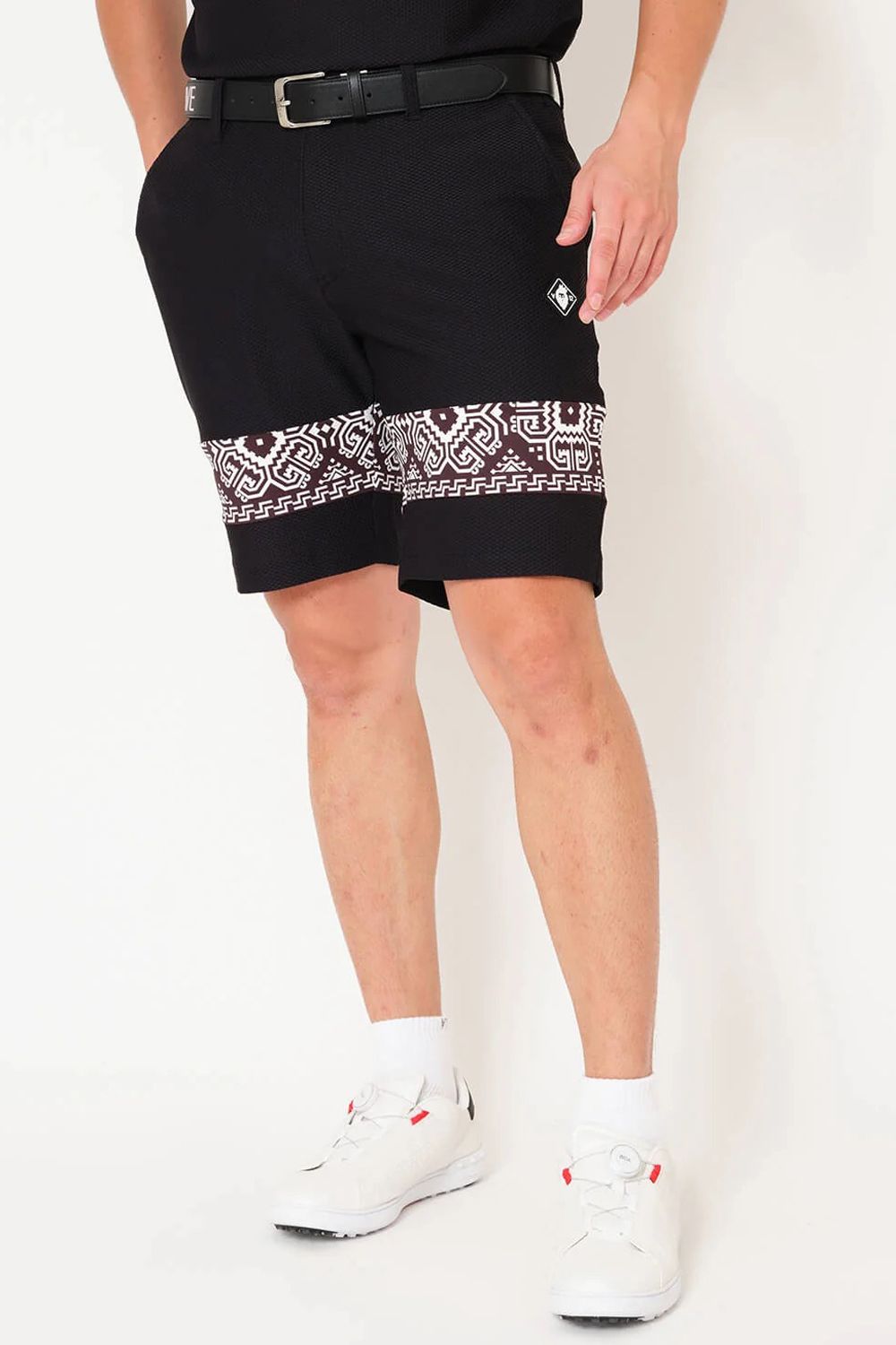 【26SS】 BAN COMFO SHORTS / ワッフル生地 バンダナ柄 ショートパンツ (ブラック)