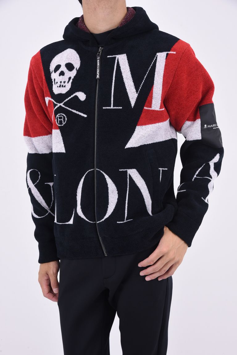 MARK&LONA - LEXINGTON ZIP UP KNIT HOODIE / ブランドロゴ ニット 