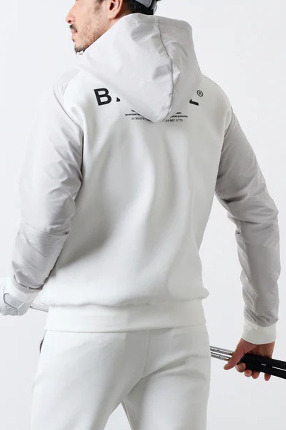 【25AW】 SWITCH RAGLAN SLEEVE ZIP HOODIE / ボンディング素材 ラグランスリーブ ハイネックジップフーディー (ホワイト)