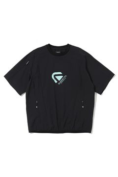 【26SS】【CODE COLLECTION】 PTMT / ストレッチナイロン クルーネックプルオーバー (ブラック)