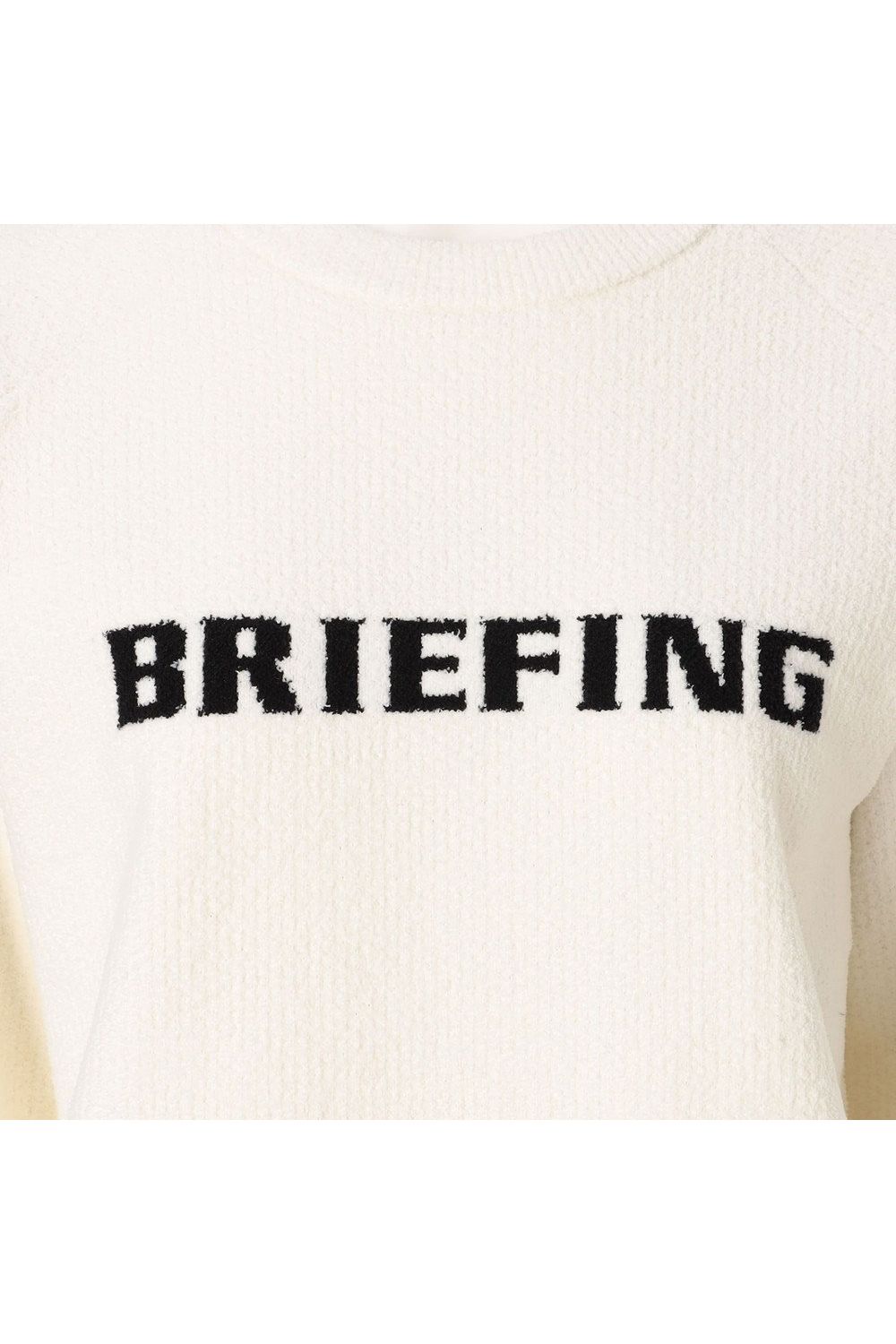 【26AW】【レディース】 WOMEN’S AIRY YARN KNIT CREWNECK / エアリーファブリック ブランドロゴ クルーネックニット (ホワイト)