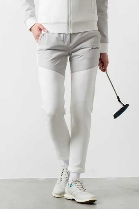 【25AW】【レディース】 FRONT SWITCH TAPERED PANTS / ボンディング素材 ハイブリッドロングパンツ (ホワイト)