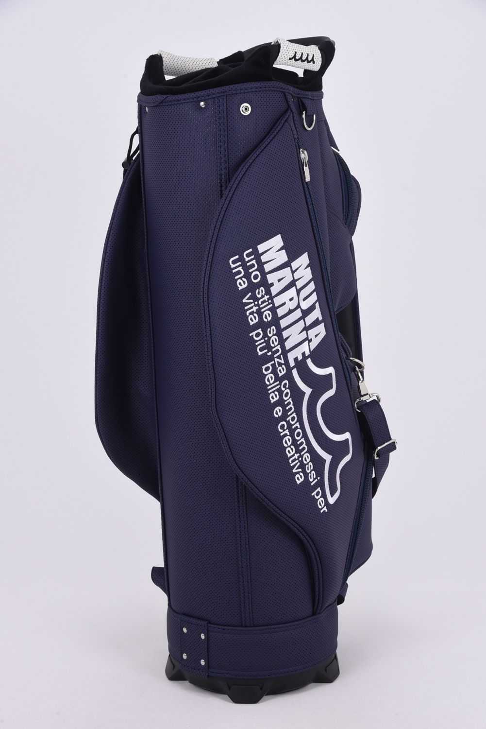 【26SS】【銀行振込・代金引換不可】【返品・交換不可】 CADDY BAG & HEAD COVER / パンチングエシカルレザー カートタイプ キャディバッグ&ヘッドカバーセット (ネイビー)