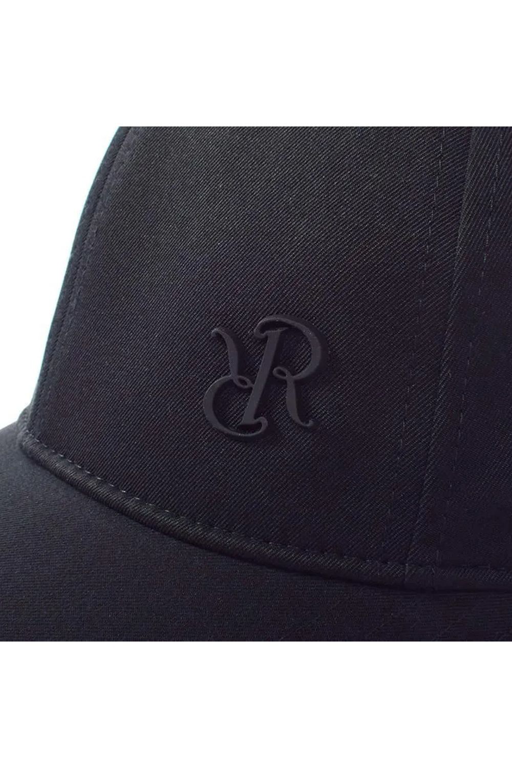 【26SS】 WIDE BRIM CAP / ブランドロゴ刺繍 本革ベルト つば広キャップ (ブラック)