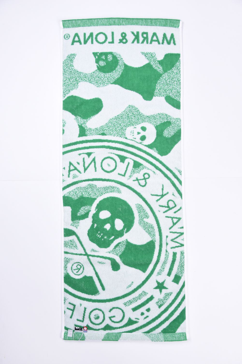 【プレゼント好適品】 FACE TOWEL(BIG) / スカルカモフラージュ柄 今治 フェイスタオル (グリーン)