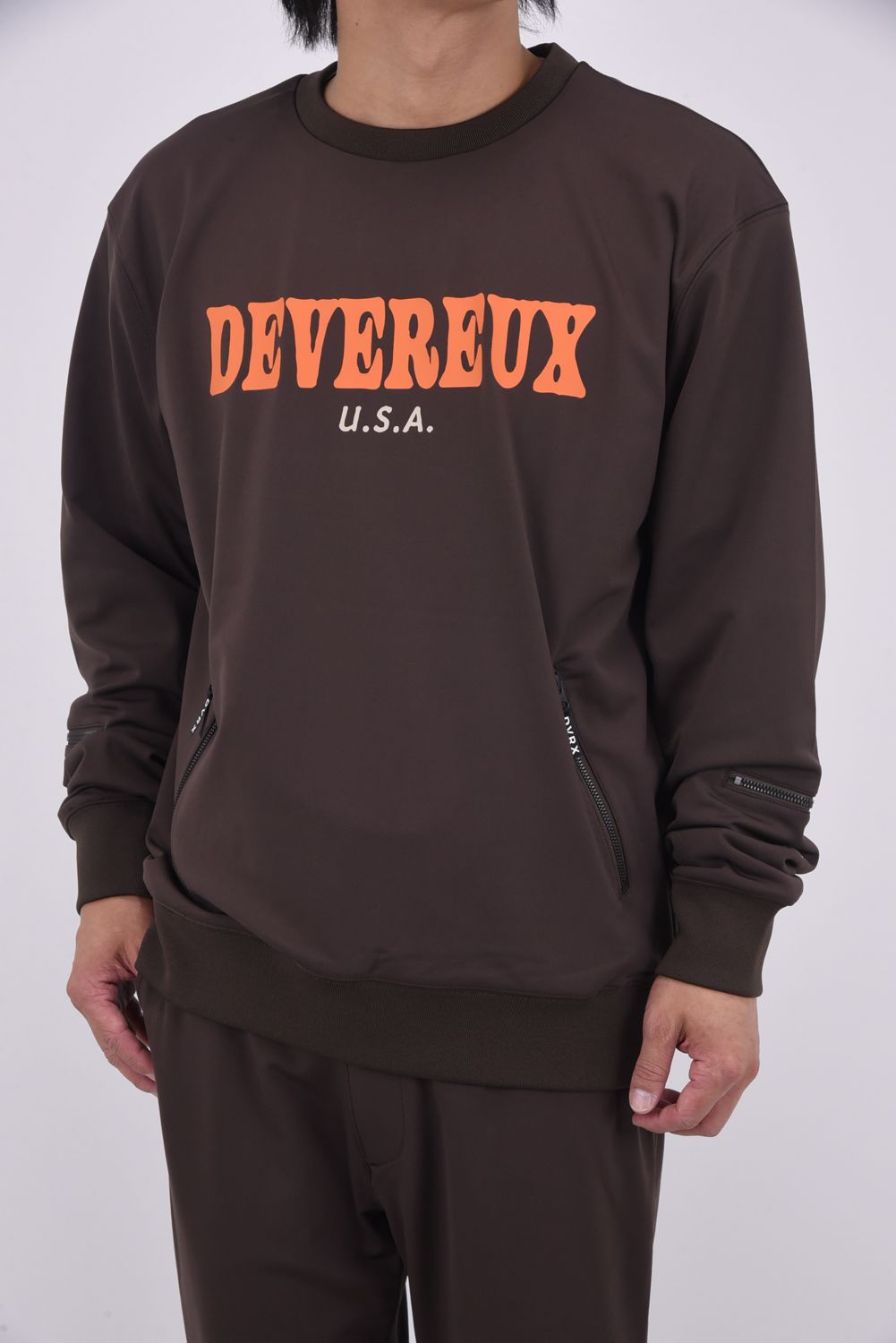 【25AW】 37.5SOUTHWEST crew pullover / ブランドロゴ バックプリント スニードジャック (ブラウン)