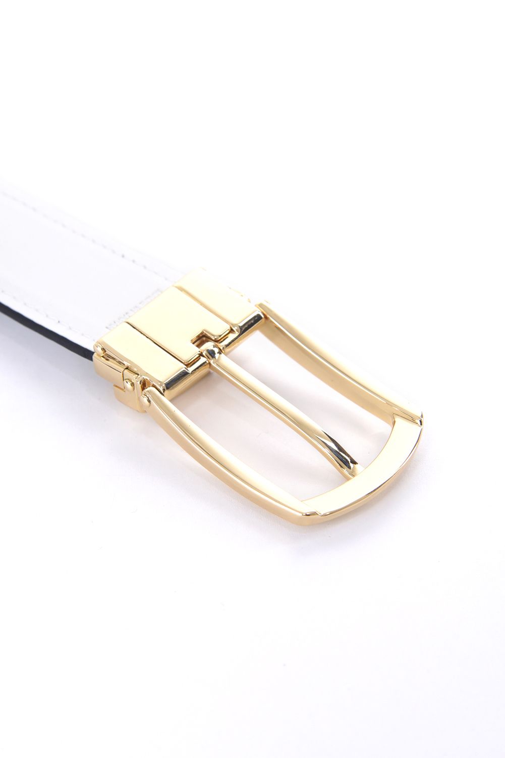 【26SS】 PANZA WEAVE LEATHER BELT / トリムデザイン バスケットウィーブ型押し レザーベルト (ホワイト)