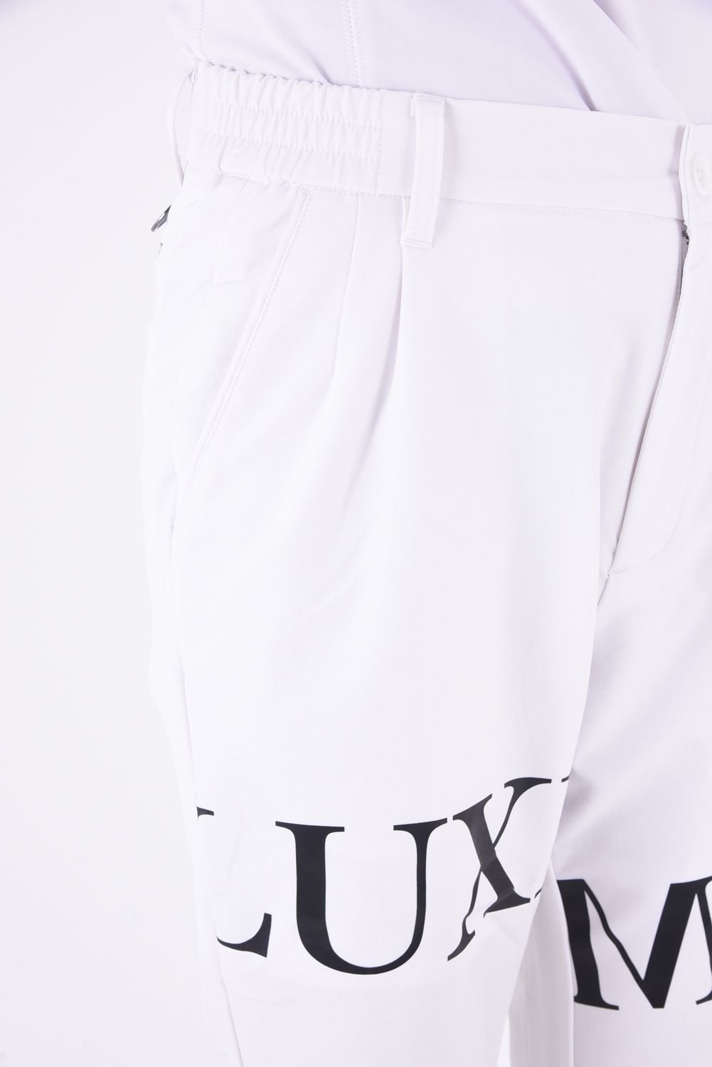 SOFT SHELL BRUSHED PANTS / 裏起毛 ロゴ ソフトパンツ (ホワイト)