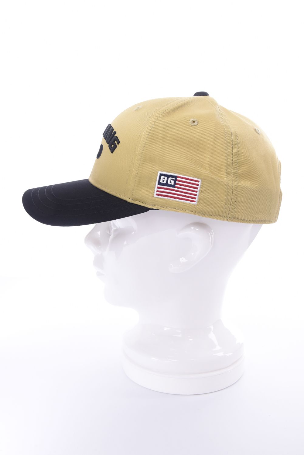 【26SS】 MEN’S COLLEGE LOGO CAP / カレッジ風ロゴ バイカラー キャップ (ベージュ)